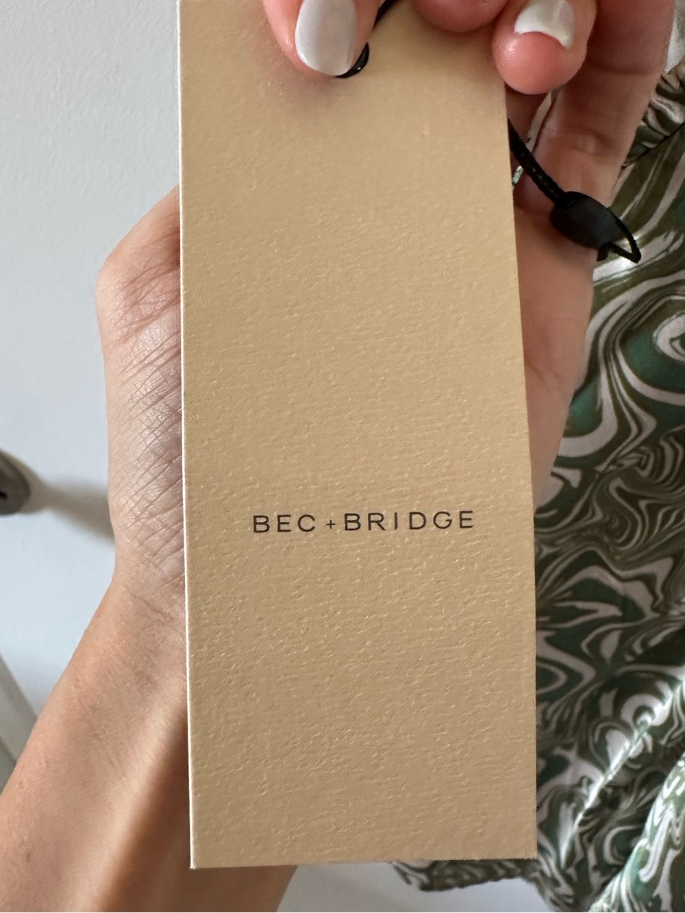 Bec & Bridge Green and Cream Marble Halter Mini Dress - Picture 5 of 10